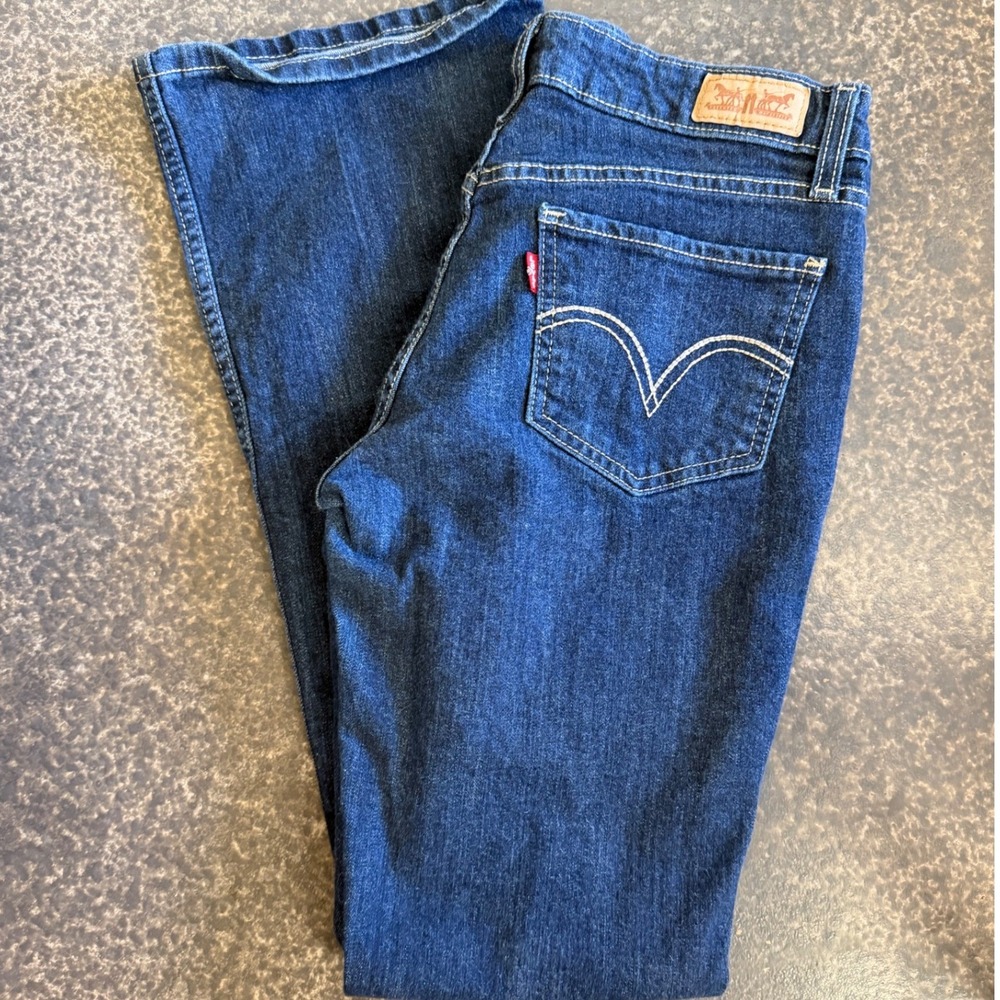 Levi's 518 Superlow Jeans Womens 7M W28 L32 Blue Good Bootcut Low Rise Denim